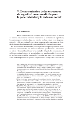 V. Democratización de las estructuras de seguridad como condición