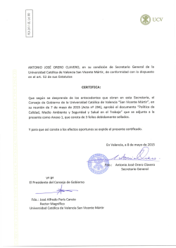 ANTONIO JOSÉ ORERO CLAVERO, en su condición de Secretario
