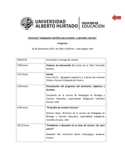 Seminario “Indagación científica para enseñar y aprender ciencias