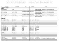 Horarios AFES Preescolar y Primaria