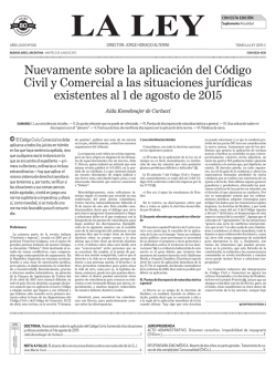 Nuevamente sobre la aplicación del Código Civil y Comercial a las