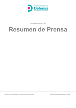 Resumen de Prensa - Ministerio Público de la Defensa