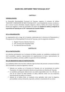 bases del certamen “miss tayacaja 2015”