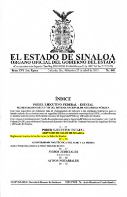Reglamento Interior de los Servicios de Salud de Sinaloa