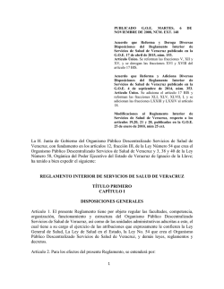 La H. Junta de Gobierno del Organismo Público Descentralizado