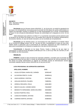 Listado provisional de admitidos y excluidos a las pruebas selectivas