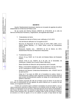 Nombramiento Agentes interinos estacionales