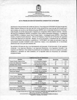 Acta preselección Convocatoria I - sepro