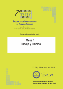 Mesa 1: Trabajo y Empleo - Facultad de Ciencias Sociales