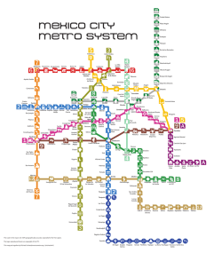 Mexico City Metro Map - October 2015