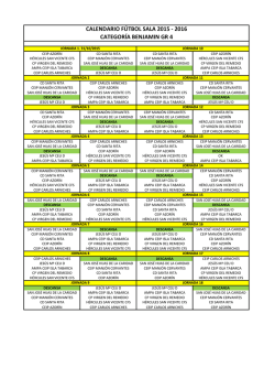 calendario fútbol sala 2015 - 2016 categoría benjamin gr 4