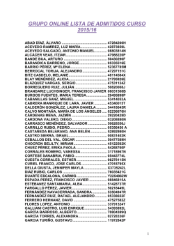 Acceso a la lista de admitidos.
