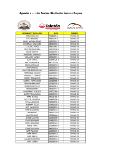 Aporte 1 + 1 de Socios Sindicato Lomas Bayas