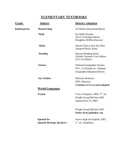 ELEMENTARY TEXTBOOKS - Lee County School District