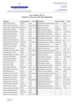 Tutorías y horas de atención de los profesores