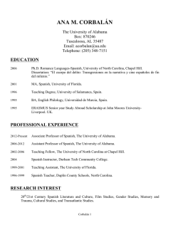 Curriculum Vitae - Department of Modern Languages & Classics
