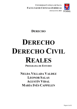 DERECHO DERECHO CIVIL REALES - Universidad Católica de Salta