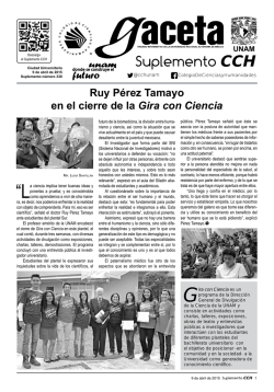 Ruy Pérez Tamayo en el cierre de la Gira con Ciencia
