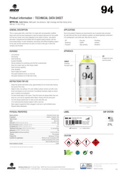 Product information TECHNICAL DATA SHEET
