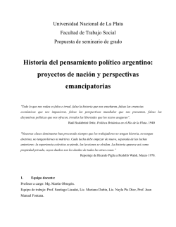 Historia del pensamiento político argentino: proyectos de nación y