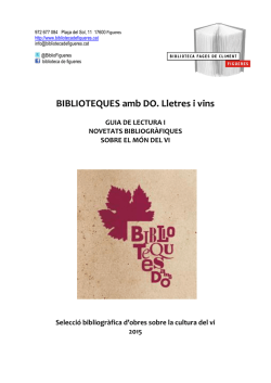BIBLIOTEQUES amb DO. Lletres i vins