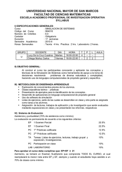 silabo del curso: simulacion de sistemas
