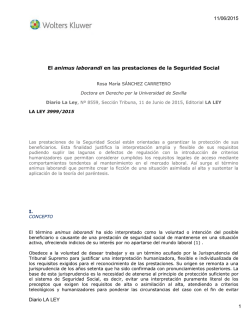 animus laborandi en las prestaciones de la