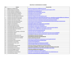 BIBLIOTECAS Y UNIVERSIDADES DE COLOMBIA No. Nombre