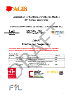 DRAFT Conference Programme