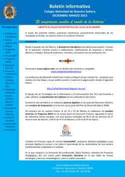 Boletín informativo - Colegio Natividad de Nuestra Señora