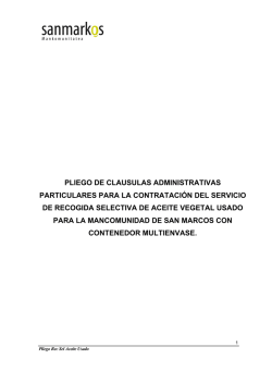 pliego de clausulas administrativas particulares para la contratación