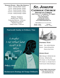 Liturgical Ministry Schedule July 11-12
