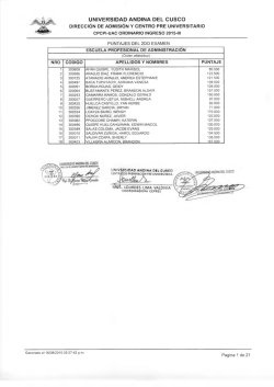 PUNTAJES DEL 2DO EXAMEN - Universidad Andina del Cusco