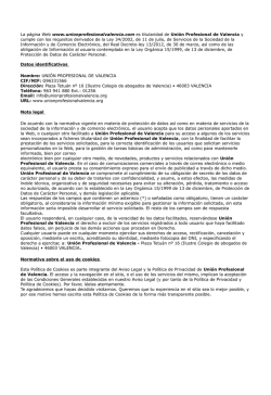 Aviso legal - Unión Profesional de Valencia