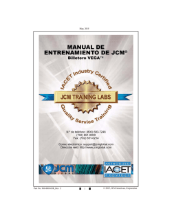 Manual De Entrenamiento De JCM&reg; Billetero VEGA&trade;