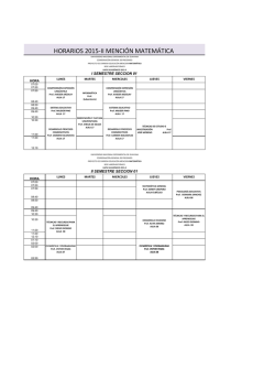 HORARIOS 2015-II MENCIÓN MATEMÁTICA