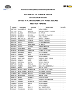cohorte 2015-2016 inscritos por secci&oacute;n listado