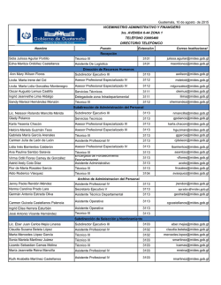 Guatemala, 10 de agosto de 2015 Nombre Puesto Extensi&oacute;n Correo