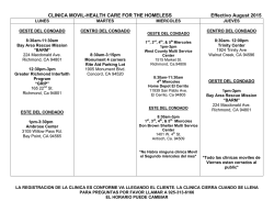 CLINICA MOVIL-HEALTH CARE FOR THE HOMELESS Effectivo