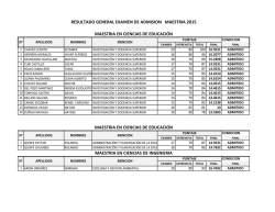 maestria en ciencias de educación resultado general examen de