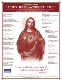 Sacred Heart Catholic Church Bulletin 10-18-2015