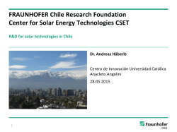 Andreas Häberle, Director Fraunhofer Chile Research Center for