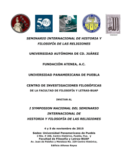 seminario internacional de historia y filosofía de las religiones