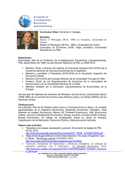 Curriculum Vitae: Fernando H. Navajas. Estudios: Doctor of