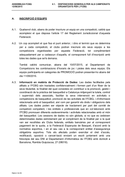 Disposicions Generals - Federació Catalana de Basquetbol