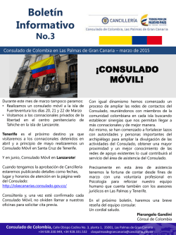 Boletín Informativo No.3 - Consulado de Colombia en Islas Canarias