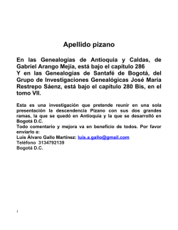 Apellido pizano - Academia Colombiana de Genealogia