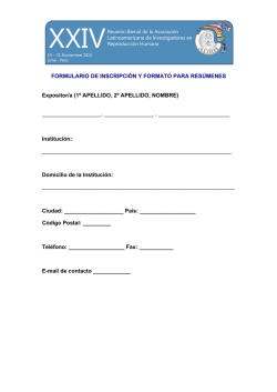 Nuevo formulario para presentación de resúmenes