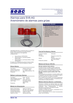 Alarmas para SV6-AG Anemómetro de alarmas para