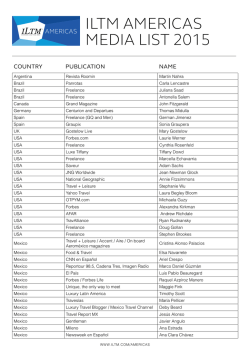 ILTM AMERICAS MEDIA LIST 2015